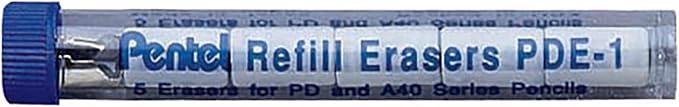 Pentel Refill Eraser for AL, AX and PD Series Pencils 5 pcs/Tube, 3 Pack