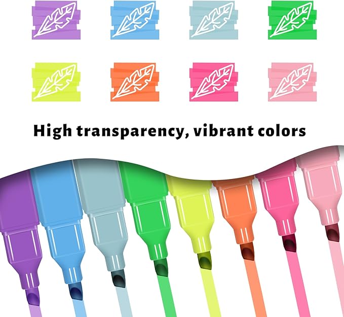 Vitoler Highlighters Assorted Colors,8pcs Chisel Tip Highlighters, High lighters No Bleed for Office Supplies