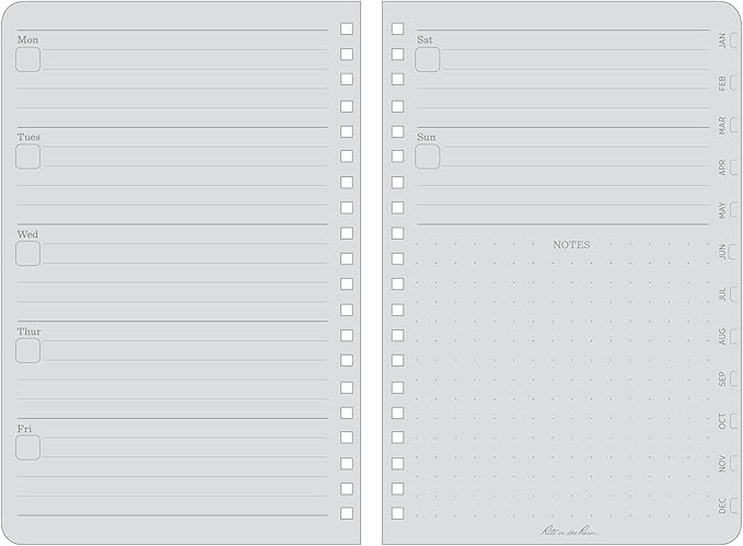 Rite in the Rain All-Weather Weekly Planner, Undated, Side-Spiral 4-5/8" x 7" (No. P52),Black