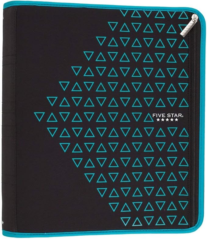 Five Star Zipper Binder, 2 Inch 3 Ring Binder, Xpanz Expandable with Interior Pockets, Assorted Colors, Color Selected For You, 1 Count (29040)