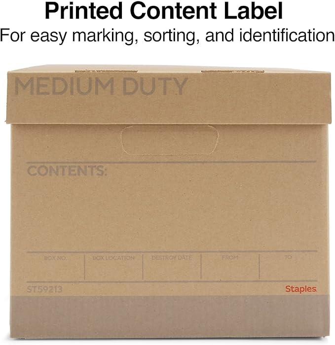STAPLES Medium Duty 100% Recycled Storage Boxes Letter/Legal Size 12/Pack