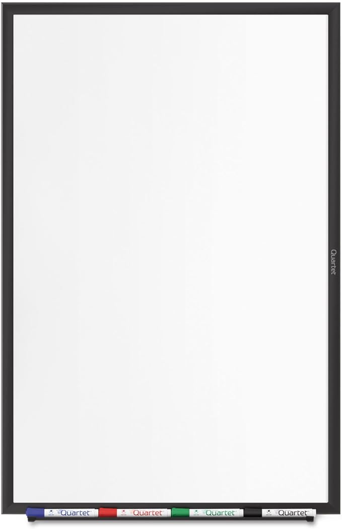 Quartet Magnetic Dry Erase White Board, 72"W x 48"H Whiteboard, Nano-Clean Surface Resists Ink Stains, Black Aluminum Frame (SM537B)