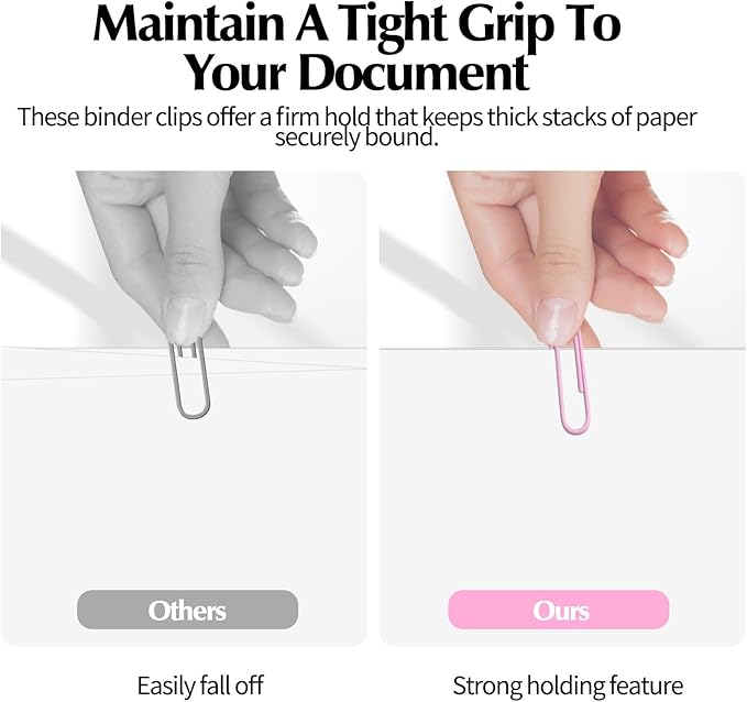 Cute Paper Clips Binder Clips Combo Set, Assorted Size Paper Clips for Office, Cute Office Supplies Set,