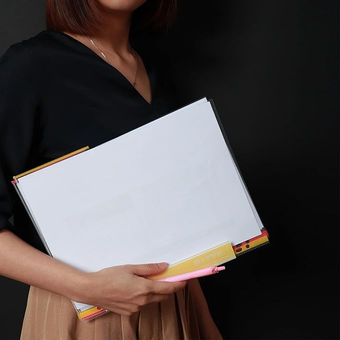 24 Pack, Color Edges Plastic Sheet Protectors 8.5"x11", Premium Heavy Duty, Top & Side Loading, Page Protectors Sheet Reinforced 11-Hole Fit for 2/3/4 Ring Binder