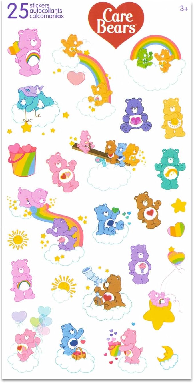Care Bears Backpack and Lunch Box Set - Bundle with 16" Backpack, Lunch Box, Water Bottle, Stickers, More | Care Bears School Bag for Kids, Girls