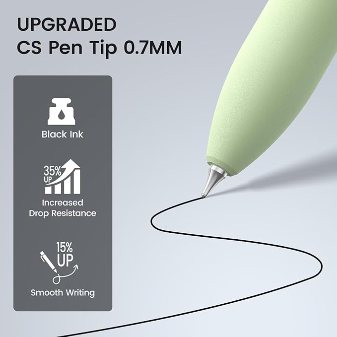 8Pcs Black Gel Pens - 0.7mm Medium Point Black Ink Pens | Smooth Writing - Quick Drying Retractable Pen for Men Women (Gradient - 8Pcs)