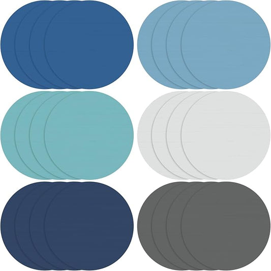 24 Pack Dry Erase Dots Circles Colorful 10 Inch Removable White Board Marker Wall Sticker Decals Painted Wood Design Spots Set for Classroom Teachers Students Tables Desk (Blue Color)