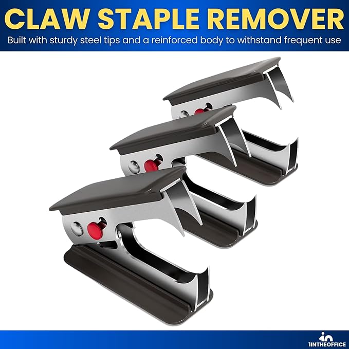 1InTheOffice Staple Remover, Claw Staple Remover, Staple Remover Tool, Black, "6 Pack"