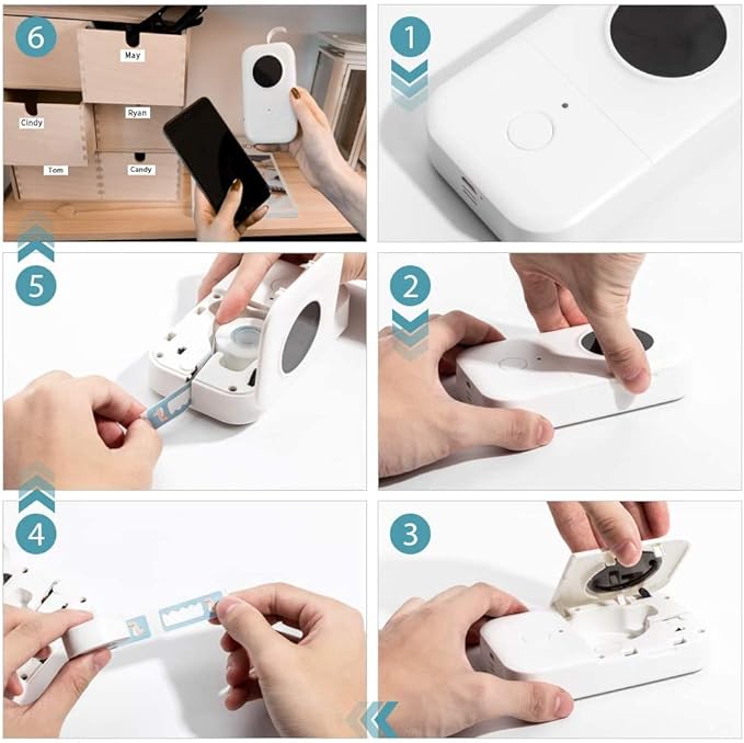 Phomemo D30 Label Maker Continuous Label Tape, Black on The Picnic, Poi-Grid Long Sticker Thermal Paper, Self-Adhesive Color Pattern Long Label Tape, 15mm x 6m (0.59x236.22 Inch)