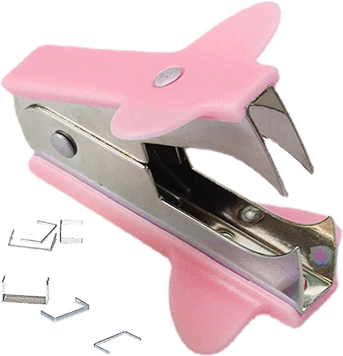 Pink Stapler Removal Tool, Stapler Removals Puller Tool, Wear-Resistant Remover Tool with Non-Slip Handle, Staple Puller Tool Supplies for Students, School, Home, Teachers Staple Removers