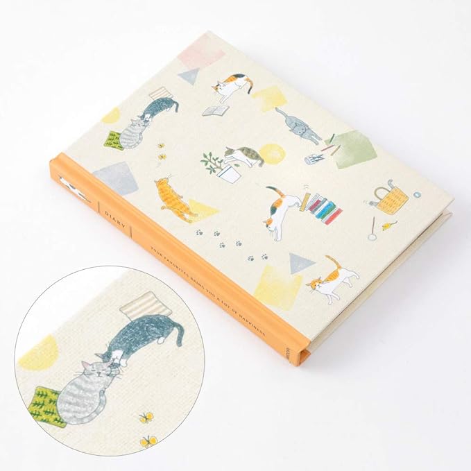 DESIGNPHIL Midori 12878006 Cat-Pattern Diary