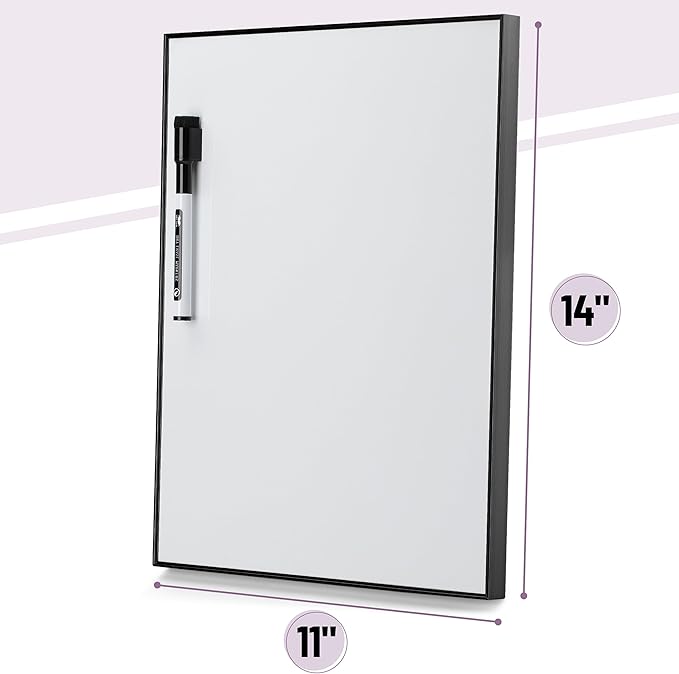 Mr. Pen- Small Dry Erase Board, 11x14 Inches, Whiteboard with Black Dry Erase Marker, Aluminum Frame, Magnetic Small White Board for Students, Home, Office and Classroom