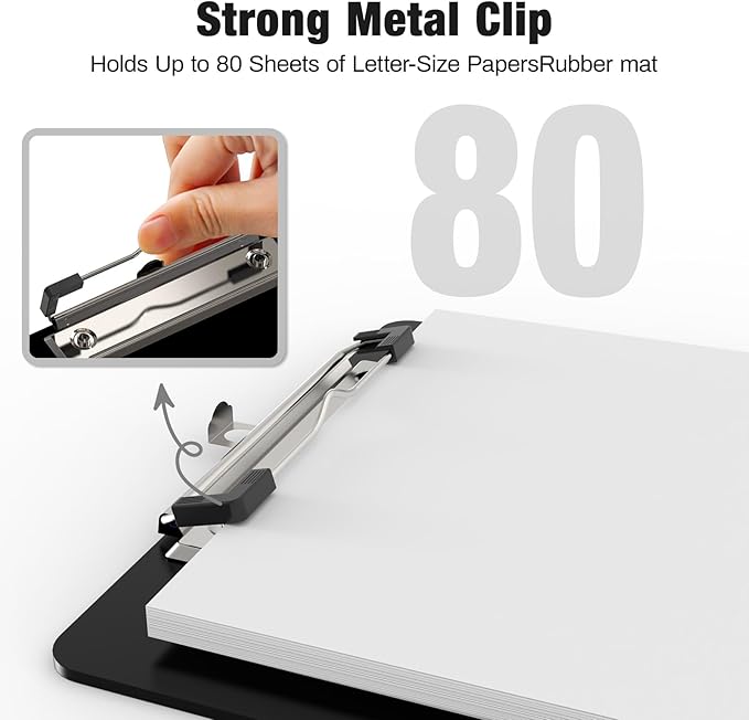 2 Pack Small Clipboards, A5 Plastic Mini Black Clip Board for Classroom, Students, Kid, Size 6" x 9" with Low Profile Clip, Office & School Supply