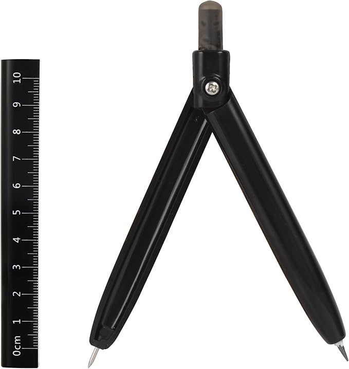LABANCA 8 Pcs Compass Set with Protractor Rulers Pencil for Math Geometry (07734 Black)