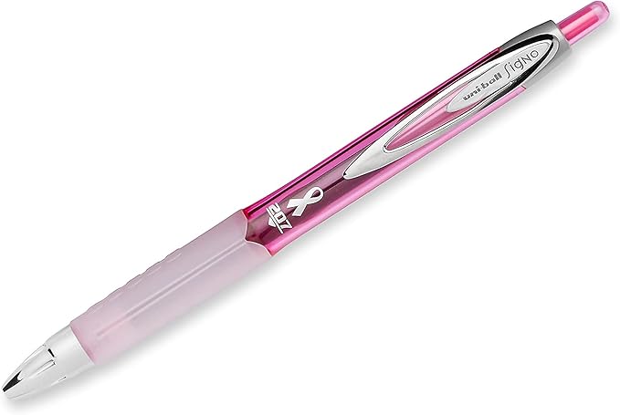 uniball 207 Pink Ribbon Retractable Gel Pens, Medium Point (0.7mm), Black, 36 Pack