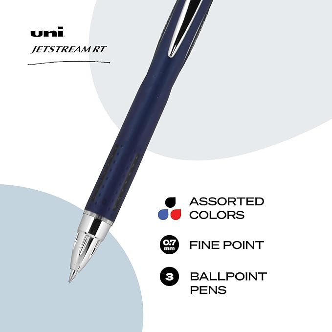 Uniball 70879 Uni-Ball Jetstream Fine Point 0.7 Mm Piece Of 3, Assorted