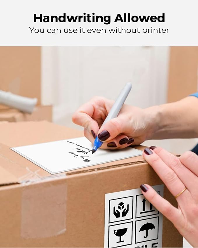 MUNBYN RW403B Bluetooth Shipping Label Printer+Thermal Direct Shipping Label (Pack of 500 4x6 Per Roll Labels)+Label Holder for Rolls and Fanfold Labels+IPS03 440lb for Postal Scale
