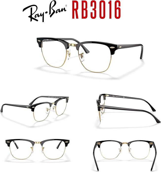Ray-Ban RB3016 CLUBMASTER Sunglasses For Men For Women +BUNDLE with ACCESSORY EYEWEAR KIT