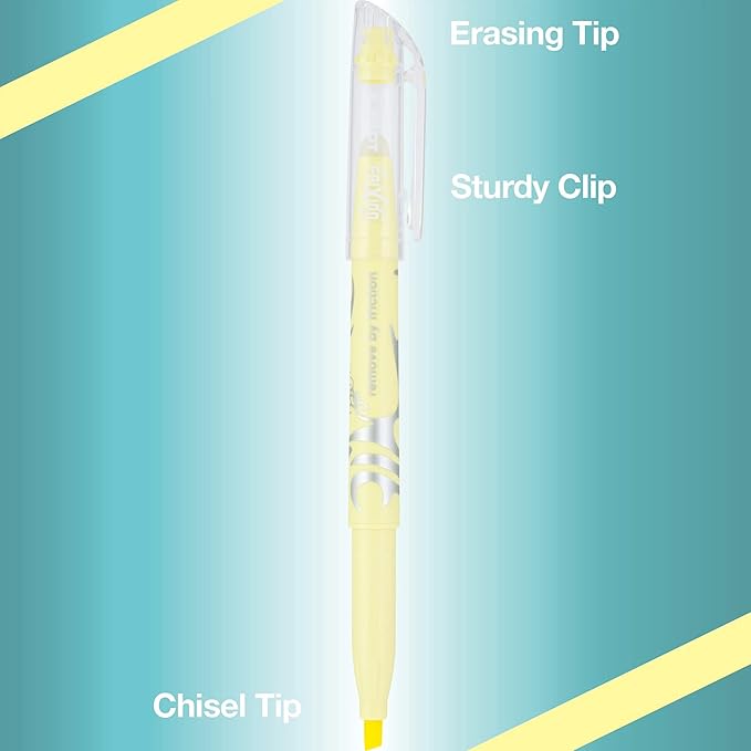 Pilot FriXion Light Pastel Erasable Highlighters, Chisel Tip, Pack of 36, Assorted Bulk Aesthetic Highlighters - Ideal for School, Journaling, and Office Use
