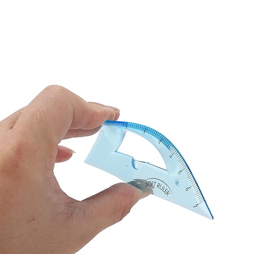 4 Pieces Math Geometry Tool Set Kids Transparent Angle Length Measuring Tools Geometry Set for Kids, Includes Plastic Clear Ruler, Protractor, Triangle for Architects, Engineers