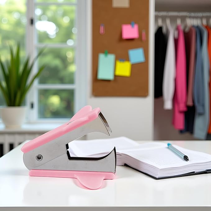 Pink Stapler Removal Tool, Staple Puller, Modern Plastic Stapler Remover with Non-Slip Handle, Ideal for Students, Teachers, Home and School,Staple Removers,Staplers and Punches