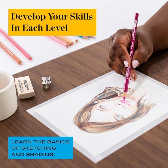 Prismacolor Technique Portrait Drawing Set Level 1 Art Supplies & Digital Art Lessons 26 Count Perfect for Beginner Artists and Professionals