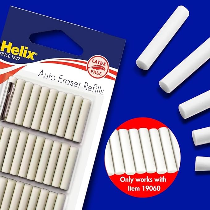Helix 19071 Automatic Eraser Refills, Pack of 30