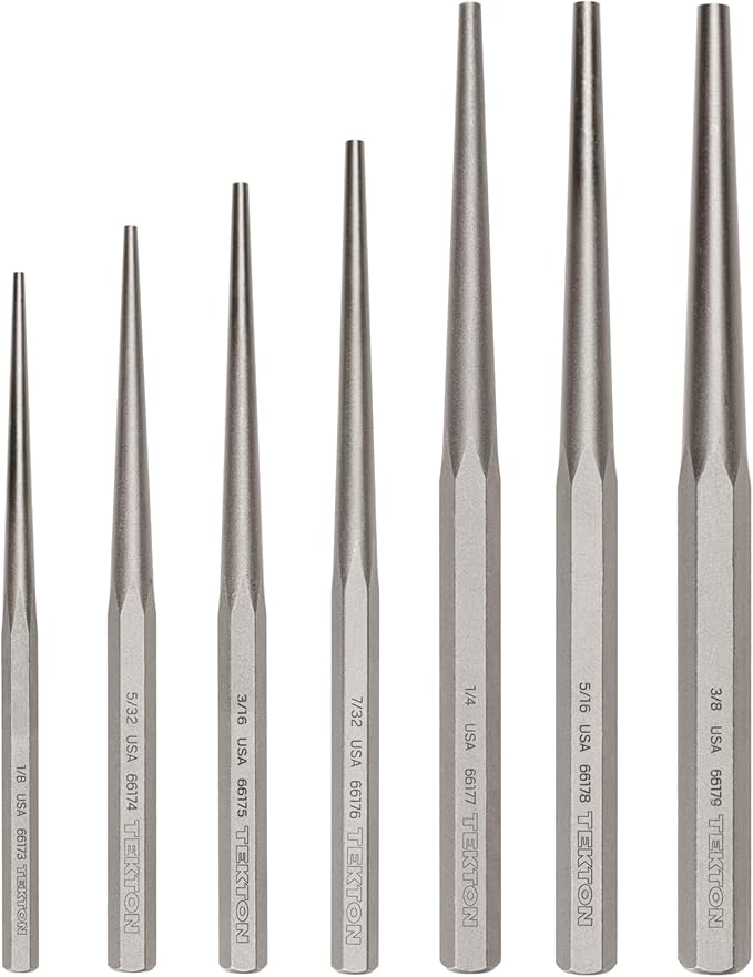 TEKTON Alignment Punch Set, 7-Piece (1/8-3/8 in.) | PNC96003 | Made in USA