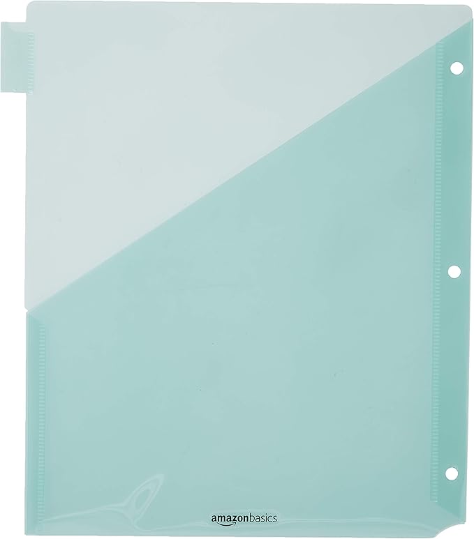 Amazon Basics Tab Dividers for 3 Ring Binder, Two Pocket, Letter Size, 36 Count, Multicolor