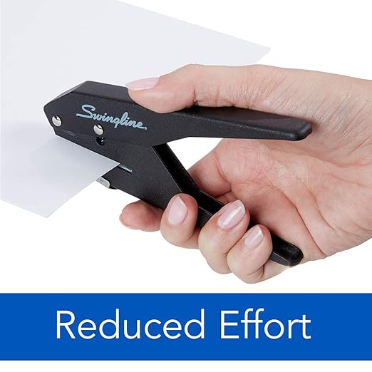 Swingline 1 Hole Punch, 20 Sheet Capacity Hole Puncher, Low Force Plier Paper Punch, Black & Silver (74017) (Pack of 6)