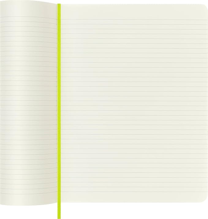 Moleskine Classic Notebook, Soft Cover, XL (7.5" x 9.5") Ruled/Lined, Lemon Green, 192 Pages