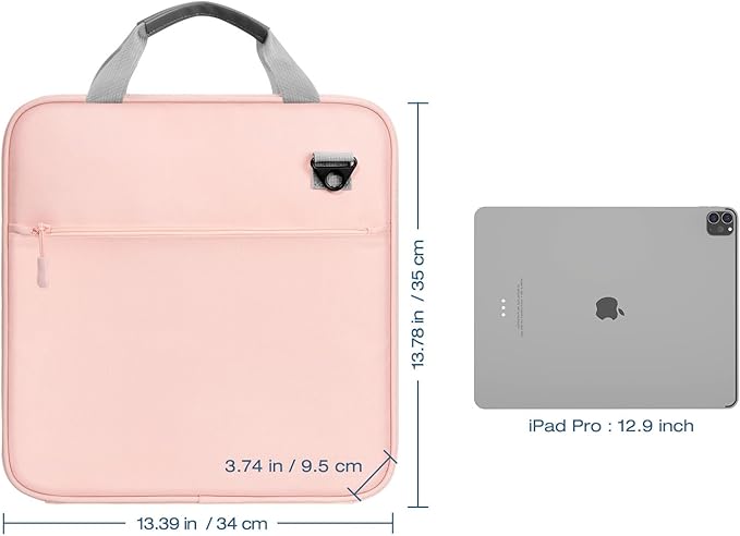 Moko Zipper Binder, 3 Inch 3 Ring Binder with Zipper,700 Sheets Capacity Zipper Binder with Shoulder Strap & Handle,Multi-Pocket Zipper Binder Organizer for Middle School, Pink + Gray