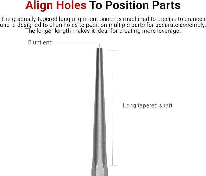 TEKTON 5/16 Inch Long Alignment Punch | 66278 | Made in USA
