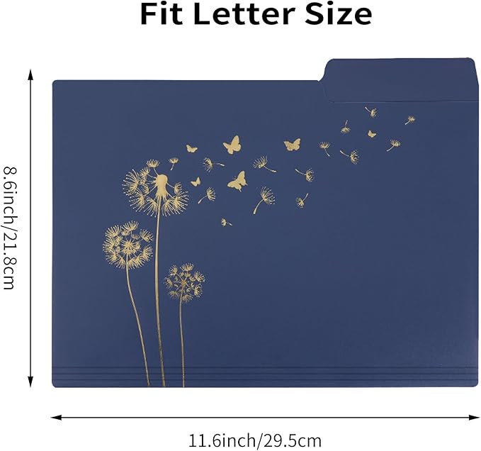 EOOUT 18 Pack Decorative File Folders Plastic Floral Colored Folders with Gold Foil Vintage 8.6 x 11.6 Inch 1/3 Cut Tab Letter Size for Office School Home