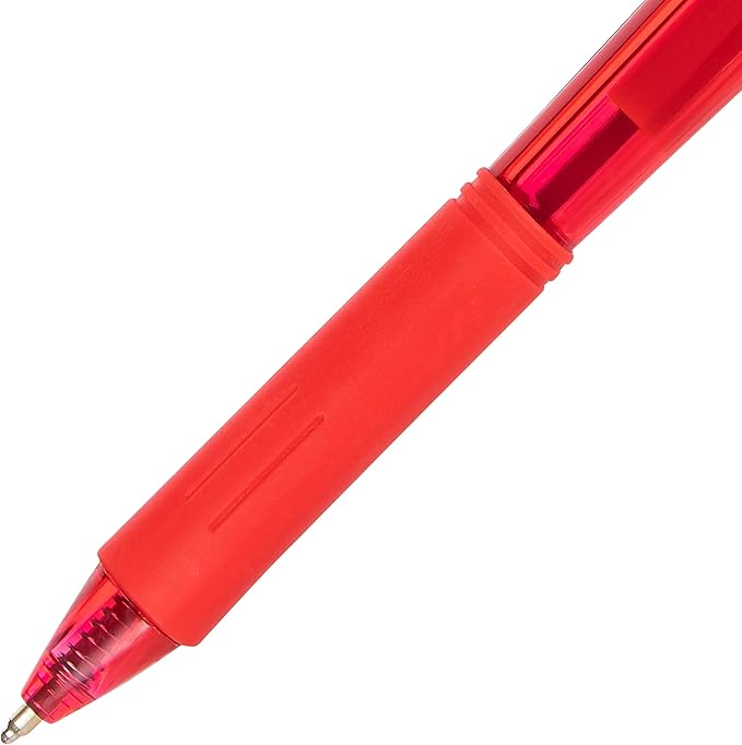 Pentel Wow! Retractable Ballpoint Pen, (1.0mm), Medium Line, Red Ink, Box of 12 (BK440-B)