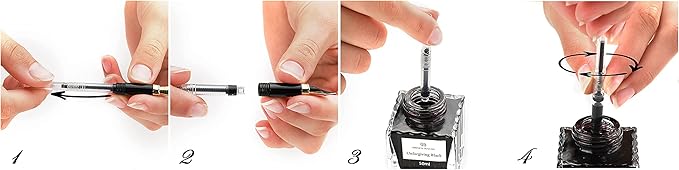 Dryden Designs Fountain Pen. Medium Nib Premium Box | 6 Ink Cartridges Included (Royal Red)