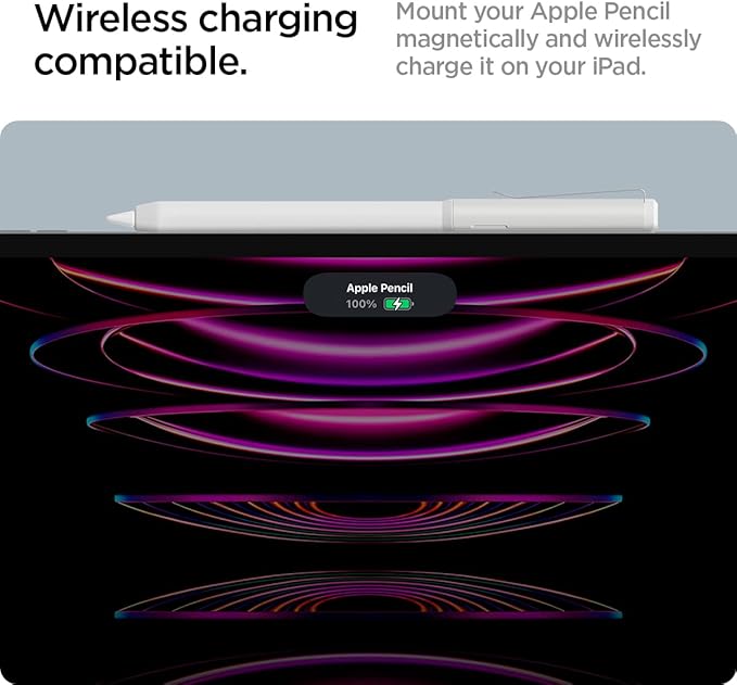 Spigen DA201 Apple Pencil Protective Case for Apple Pencil Pro and Apple Pencil 2nd Generation, Cover Sleeve with Clip and Grip, Compatible with Magnetic Charging and Double Tap - White