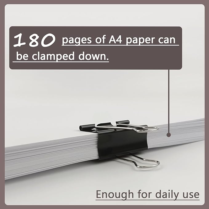 DSTELIN Extra Large Binder Clips, 2-Inch, 15 Pack (51mm Width) - Big Paper Clamps with 0.8-Inch (20mm) Capacity, Black, Ideal for Office Supplies.