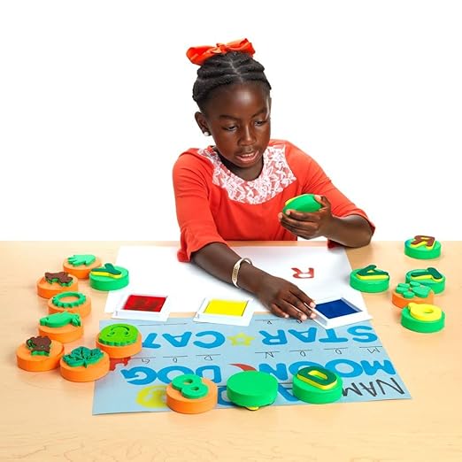 Colorations Stamping Kit, Letters, Numbers Shapes and Stamp Pads