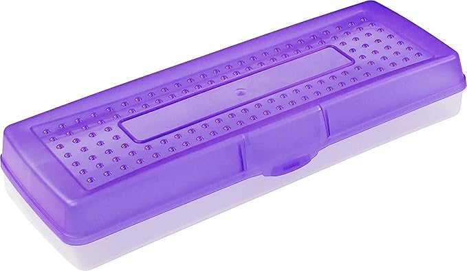 Storex Stretch Pencil Box, 5.6 x 13.4 x 2.52 Inches, Assorted Colors, Color Assortment Will Vary, Case of 12 (61620A12C)