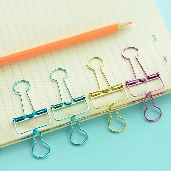 Small Binder Clips, 36 Pack, 3/4 Inch, Standard 19mm, Hollow Out Black, Capacity 0.31 Inch, Fold Clamp, Wire Clip, Paper Clips, Office Clips, School & Home Use