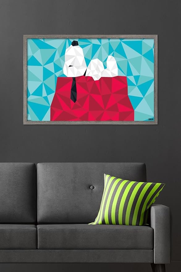 Peanuts: Astronomy-Geometry - Snoopy Wall Poster, 34L" x 22.4W", Barnwood Framed Version