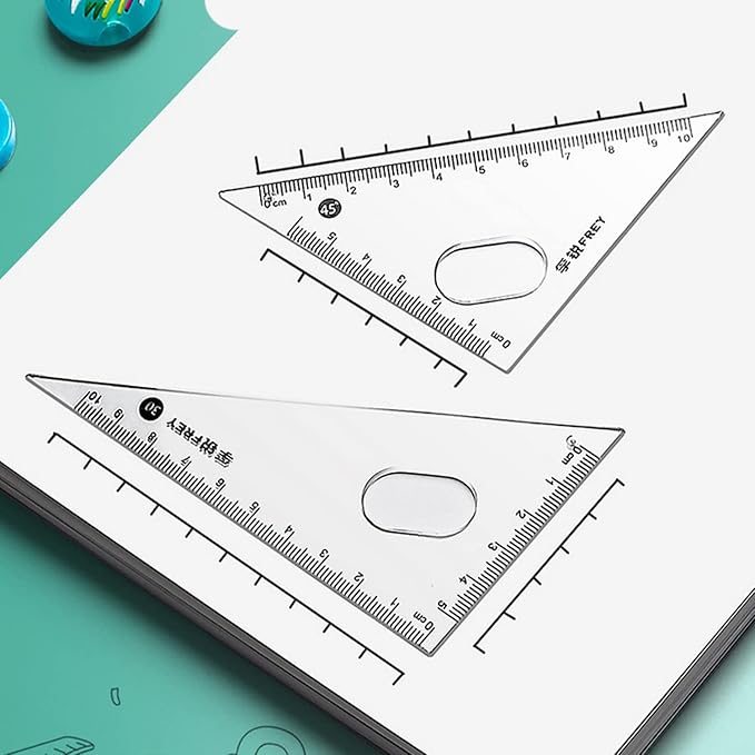 Math Geometry Kit Sets 7 Piece Student Supplieswith Shatterproof Storage Box, Compass for Geometry, Protractor Set, Geometry Kit, Drawing Tools, Drafting Set （Blue）