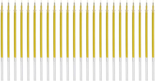 PATIKIL 0.5mm Gel Pens Refills, 24 Pack Glitter Gel Pens Sparkle Metallic Ink Fine Point Colored Refill Set for Adults Coloring Books Journaling Scrapbooking Art Drawing, Gold