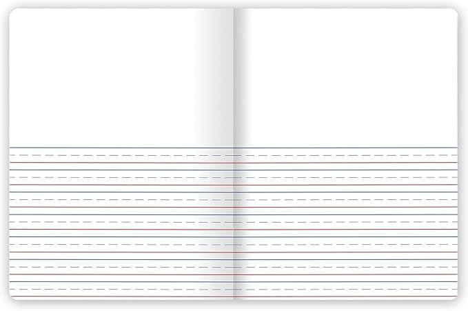 Mead Primary Journal, 4 Pack, Half Page Ruled, Grades K-2, 7-1/2" x 9-3/4", 100 Sheets per Journal, Assorted Colors (610051-ECM)