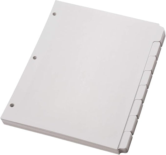 Oxford Binder Dividers for 3 Ring Binders, 10 Pack, 8-Tab Dividers, Write On Tabs, White Paper, 80 Total