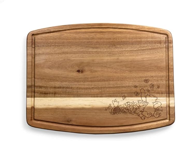 PICNIC TIME Disney Winnie the Pooh Ovale Acacia Cutting Board, Serving Board, Charcuterie Board, (Acacia Wood)