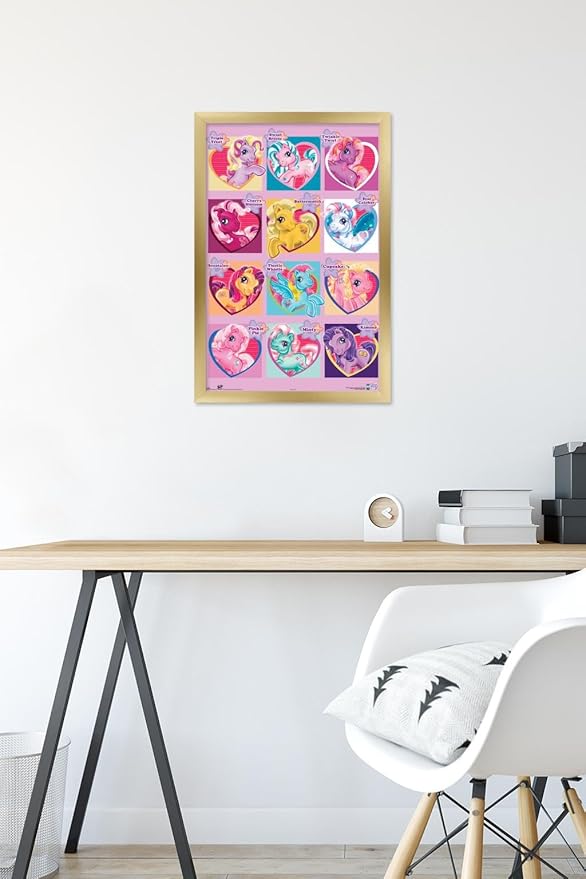 Trends International Hasbro My Little Pony - Chart Wall Poster, 14.725" x 22.375", Gold Framed Version