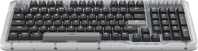 Logitech Alto Keys K98M Wireless Mechanical Keyboard, Customizable Keyboard with Vibration Absorbing Gasket, Backlit Keys, Bluetooth, USB-C Charging, for PC, Mac, Laptops - Graphite
