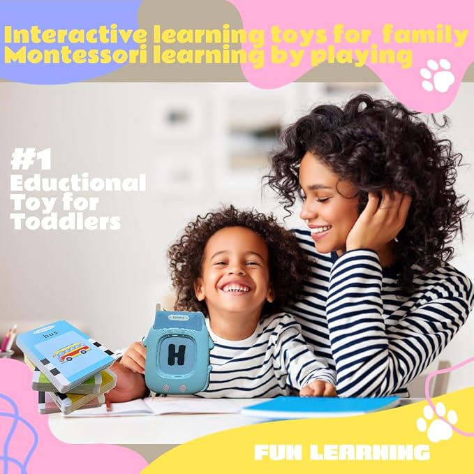 Talking Flash Cards, Preschool Learning Activities, Montessori Toys for 1+ Year Old, Educational Toys, Pocket Speech Therapy Materials with 274 Durable Plastic Words, Valentine Gifts for Boys & Girls